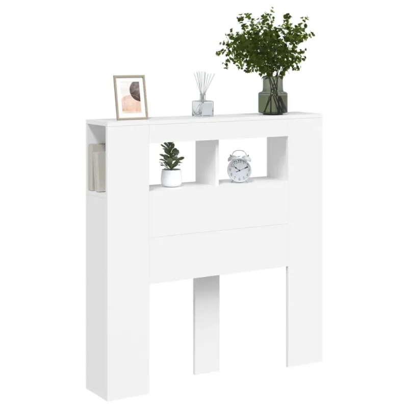 LED galvūgalis, baltas, 100x18,5x103,5cm, apdirbta mediena