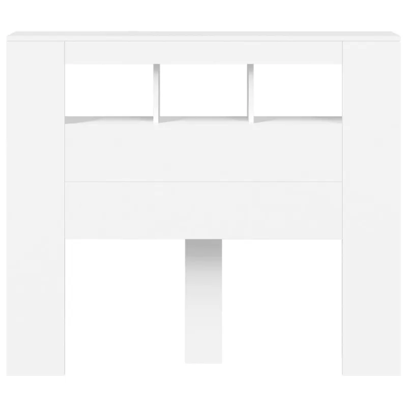 LED galvūgalis, baltas, 120x18,5x103,5cm, apdirbta mediena