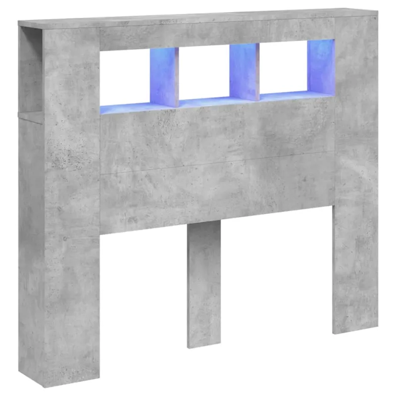 LED galvūgalis, betono, 120x18,5x103,5cm, apdirbta mediena
