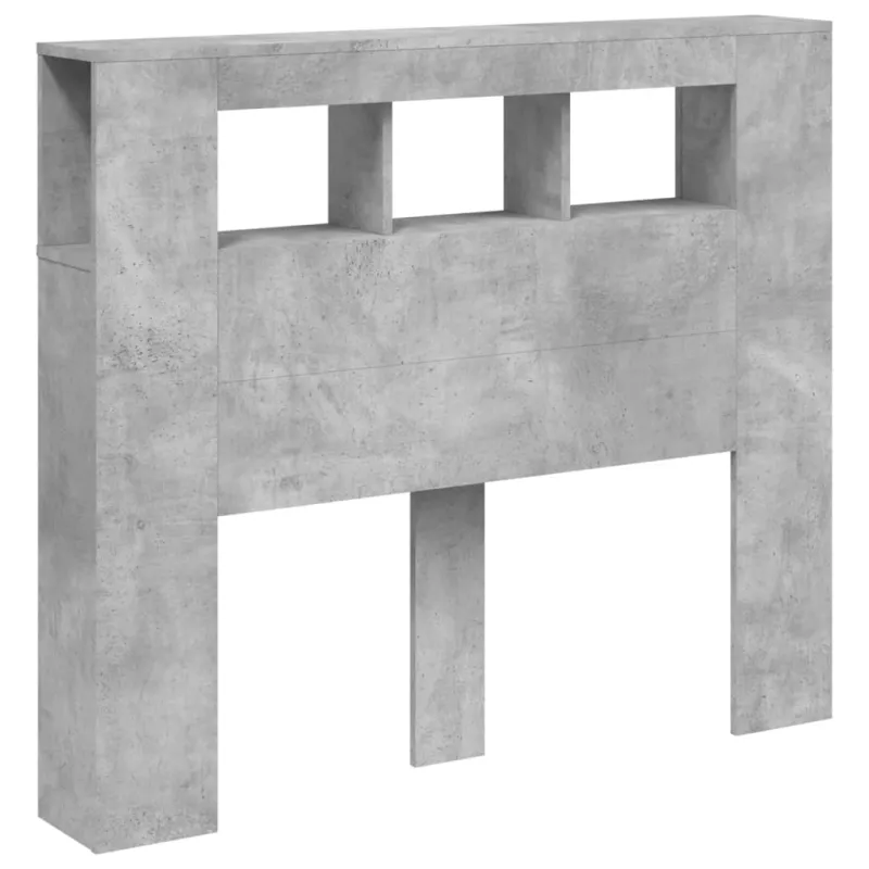LED galvūgalis, betono, 120x18,5x103,5cm, apdirbta mediena
