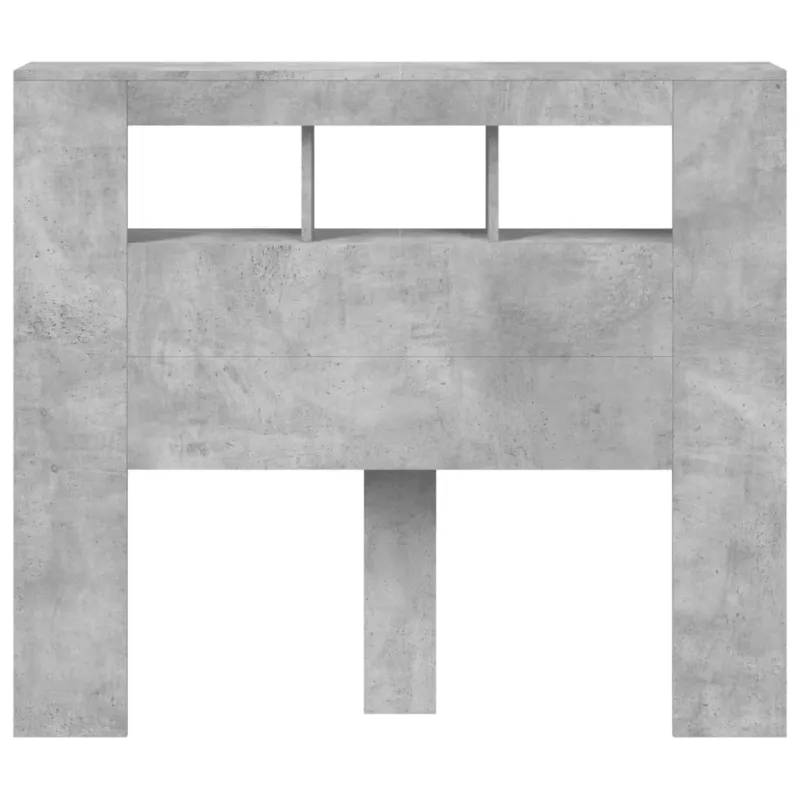 LED galvūgalis, betono, 120x18,5x103,5cm, apdirbta mediena