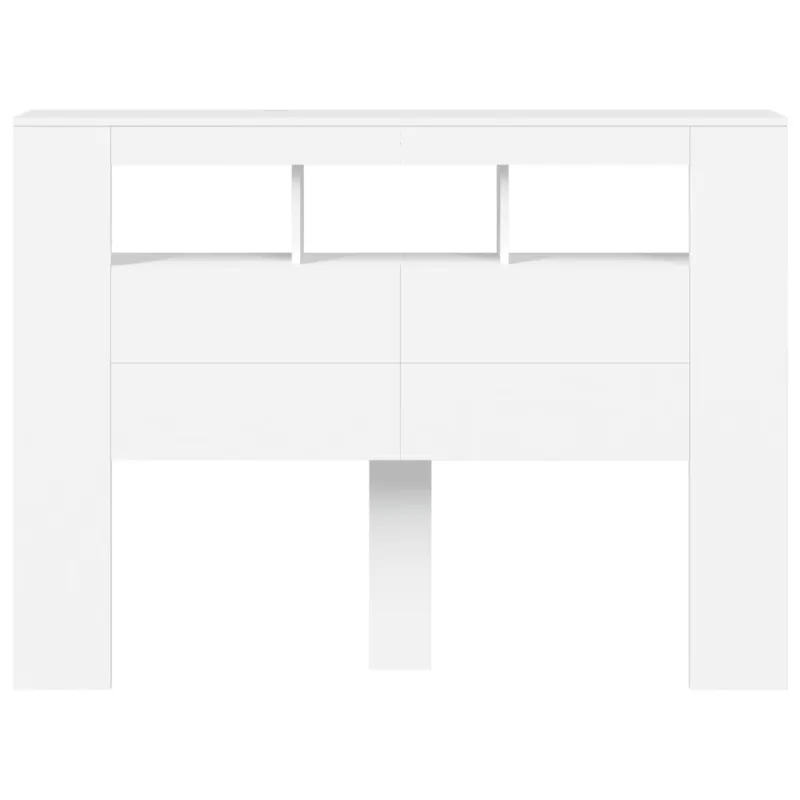 LED galvūgalis, baltas, 140x18,5x103,5cm, apdirbta mediena