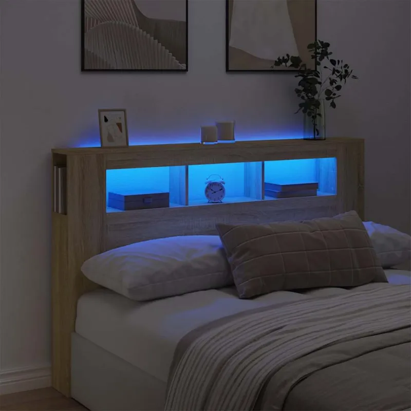 LED galvūgalis, ąžuolo, 160x18,5x103,5cm, apdirbta mediena