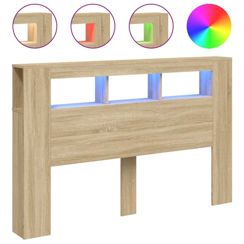 LED galvūgalis, ąžuolo, 160x18,5x103,5cm, apdirbta mediena