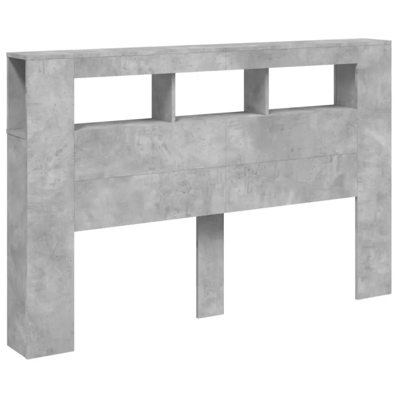 LED galvūgalis, betono, 160x18,5x103,5cm, apdirbta mediena