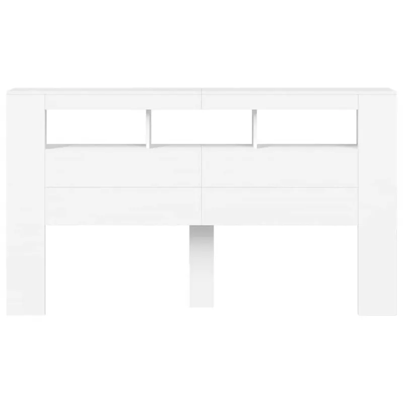 LED galvūgalis, baltas, 180x18,5x103,5cm, apdirbta mediena
