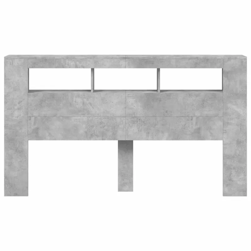 LED galvūgalis, betono, 180x18,5x103,5cm, apdirbta mediena