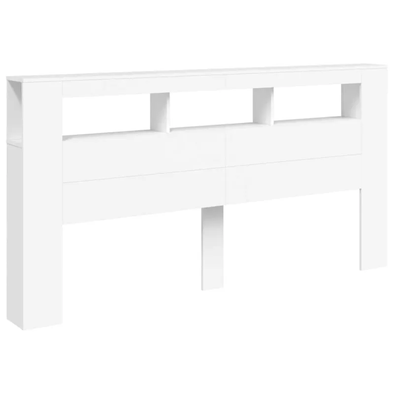 LED galvūgalis, baltas, 200x18,5x103,5cm, apdirbta mediena