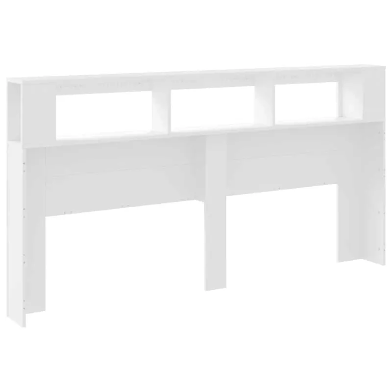 LED galvūgalis, baltas, 200x18,5x103,5cm, apdirbta mediena