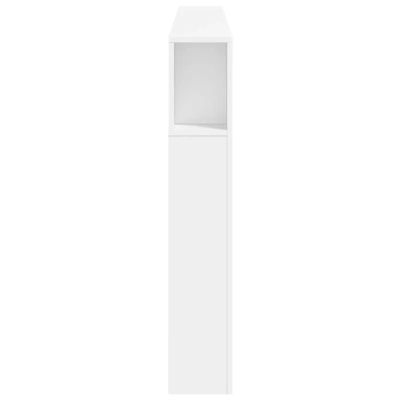 LED galvūgalis, baltas, 200x18,5x103,5cm, apdirbta mediena