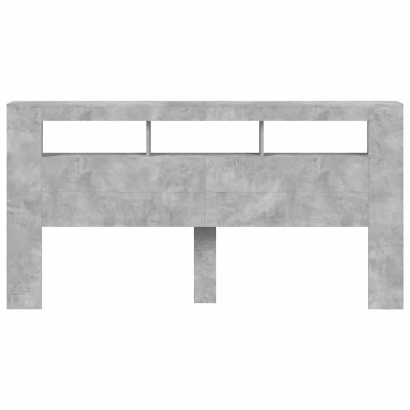 LED galvūgalis, betono, 200x18,5x103,5cm, apdirbta mediena