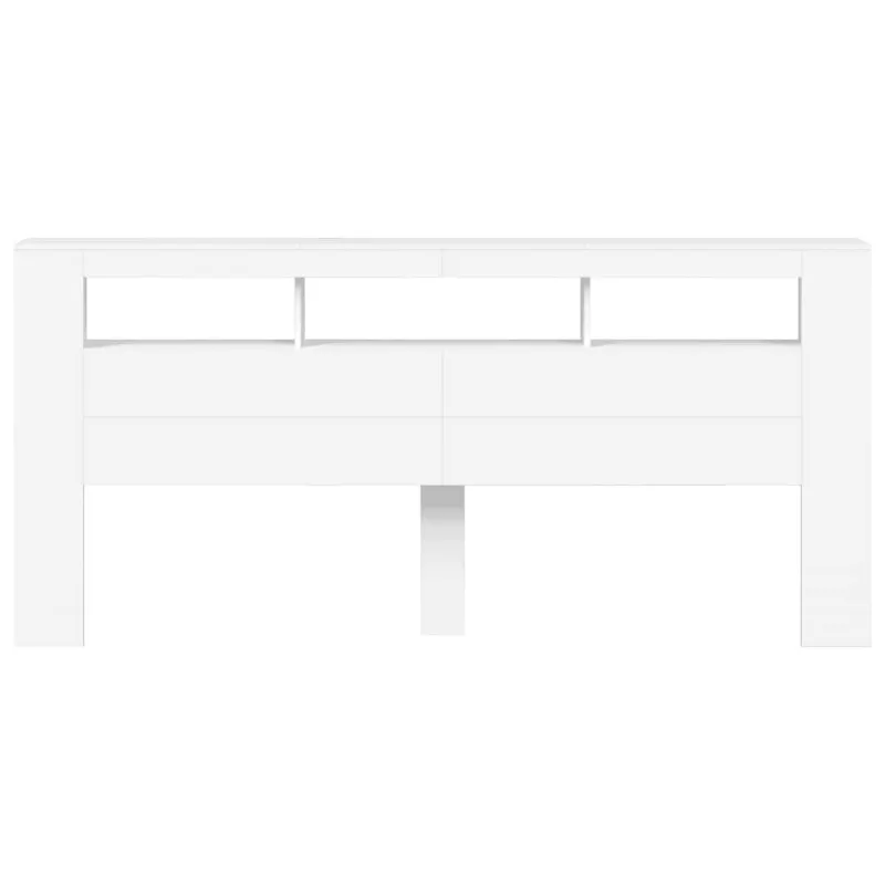 LED galvūgalis, baltas, 220x18,5x103,5cm, apdirbta mediena