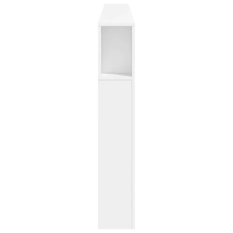 LED galvūgalis, baltas, 220x18,5x103,5cm, apdirbta mediena