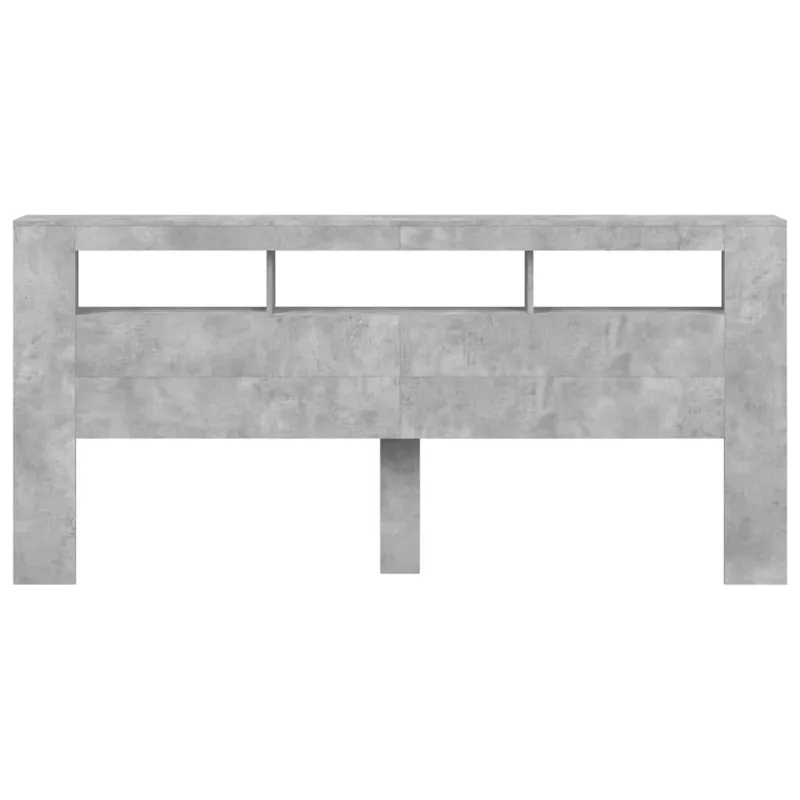 LED galvūgalis, betono, 220x18,5x103,5cm, apdirbta mediena