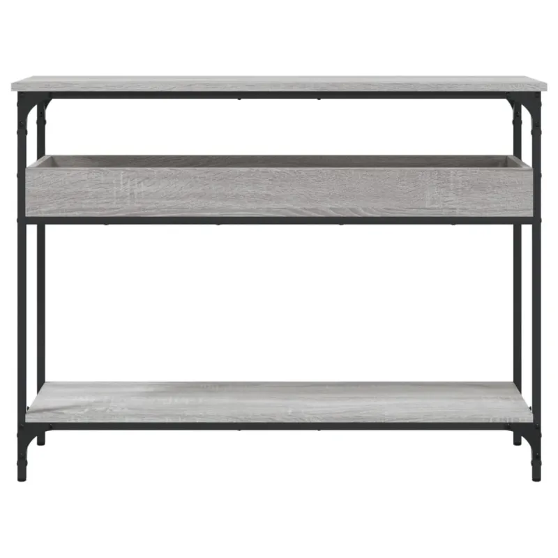 Konsolinis staliukas su lentyna, pilkas, 100x29x75cm, mediena