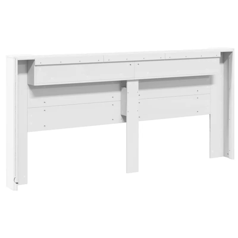 Galvūgalis-spintelė su LED, baltos spalvos, 220x16,5x103,5cm