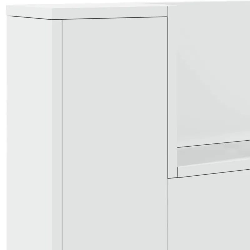 Galvūgalis-spintelė su LED, baltos spalvos, 220x16,5x103,5cm