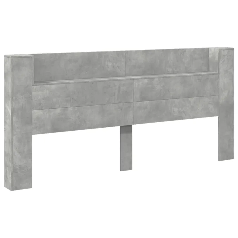 Galvūgalis-spintelė su LED, betono pilkas, 220x16,5x103,5cm