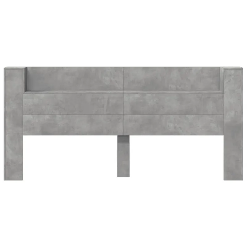 Galvūgalis-spintelė su LED, betono pilkas, 220x16,5x103,5cm