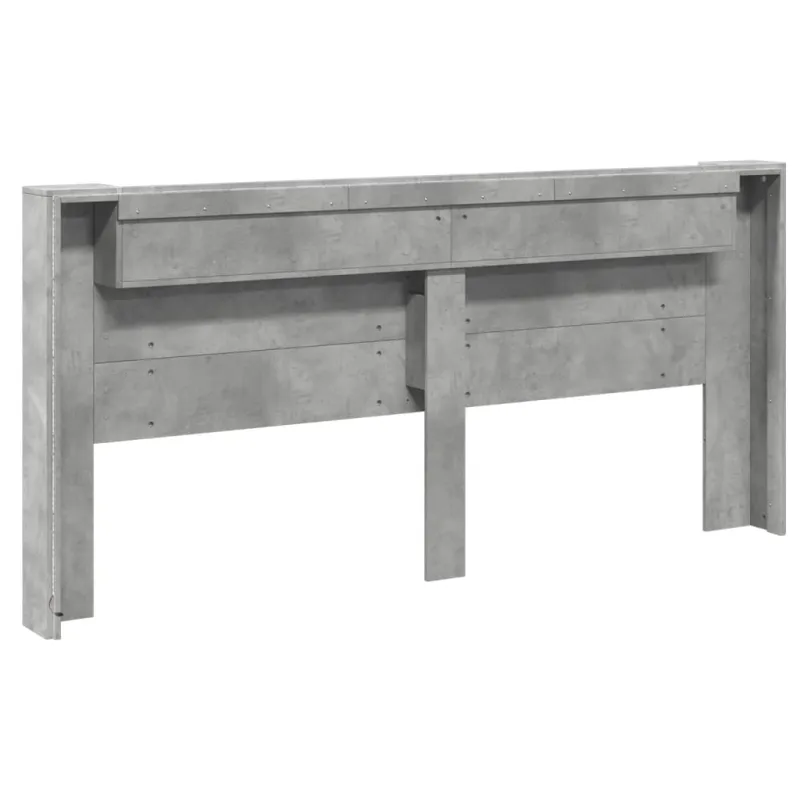 Galvūgalis-spintelė su LED, betono pilkas, 220x16,5x103,5cm