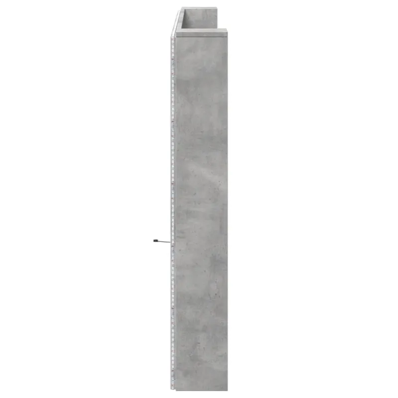 Galvūgalis-spintelė su LED, betono pilkas, 220x16,5x103,5cm