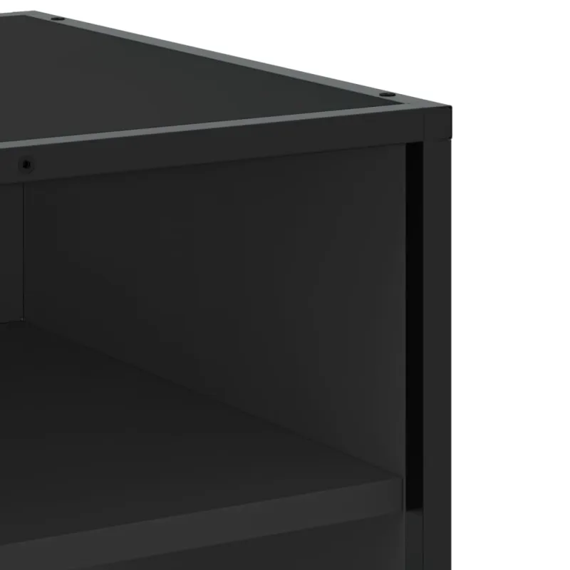 Televizoriaus spintelė, juoda, 91x40x46cm, mediena ir metalas
