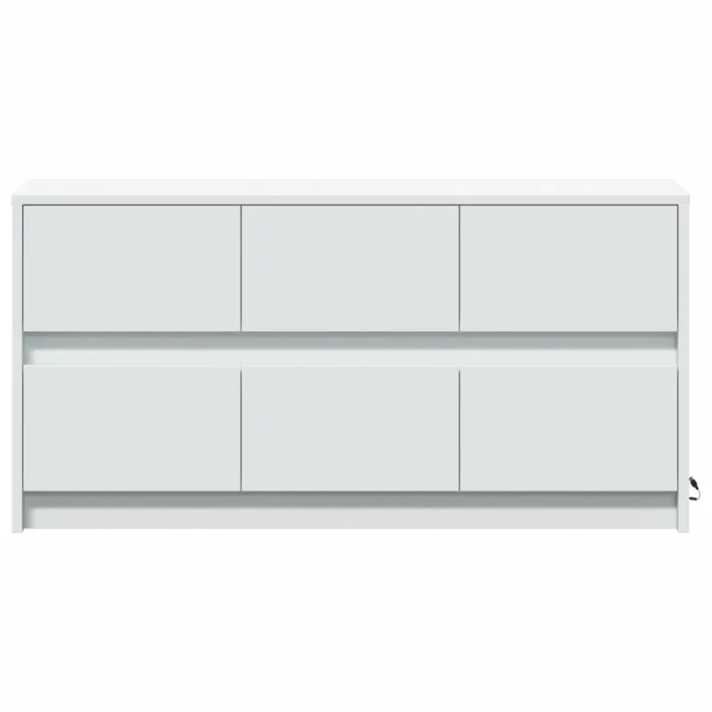 Televizoriaus spintelė su LED, balta, 100x34x50cm, mediena