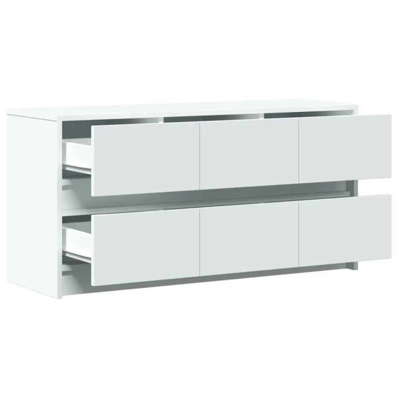 Televizoriaus spintelė su LED, balta, 100x34x50cm, mediena