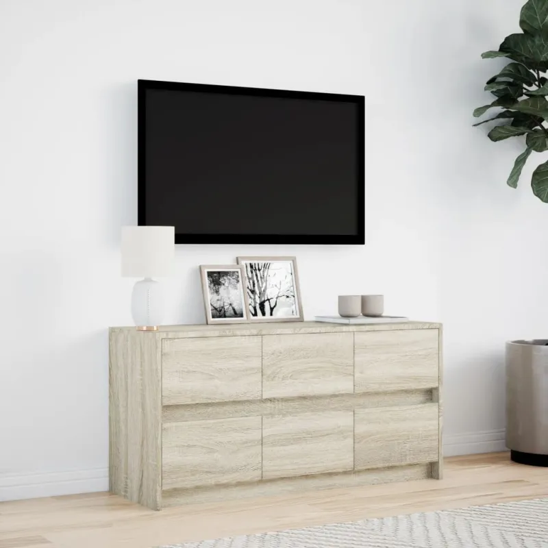 Televizoriaus spintelė su LED, ąžuolo, 100x34x50cm, mediena