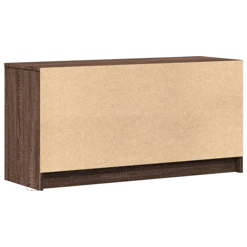 Televizoriaus spintelė su LED, ruda, 100x34x50cm, mediena
