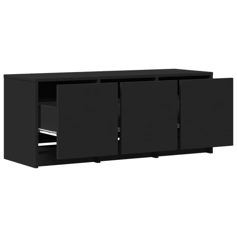 Televizoriaus spintelė su LED, juoda, 97x34x40cm, mediena