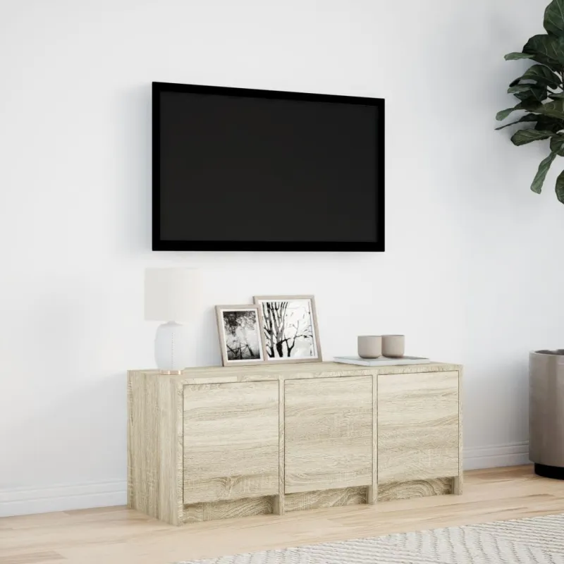 Televizoriaus spintelė su LED, ąžuolo, 97x34x40cm, mediena