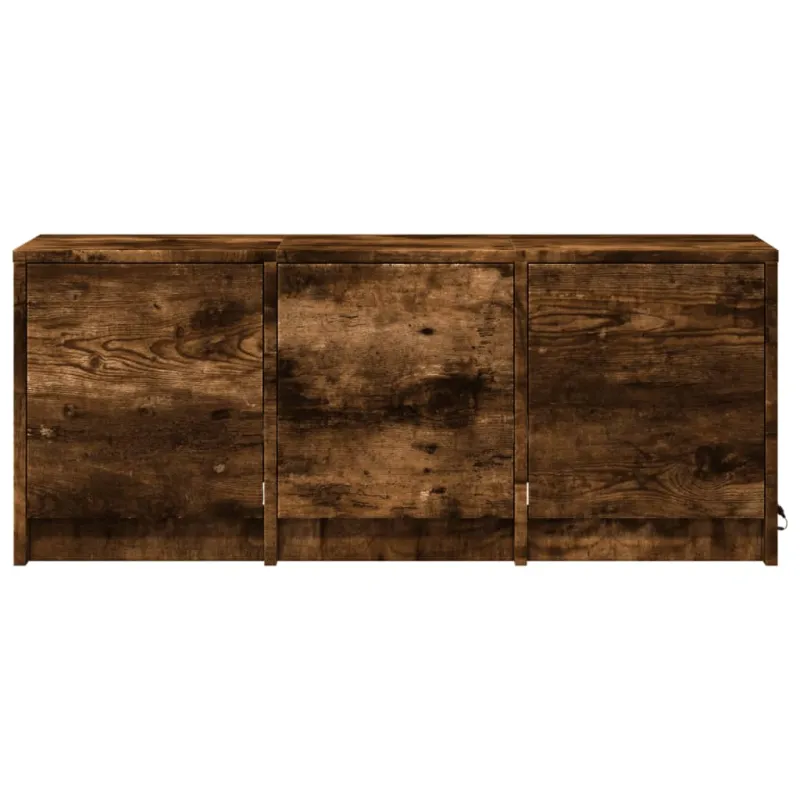 Televizoriaus spintelė su LED, dūminė, 97x34x40cm, mediena