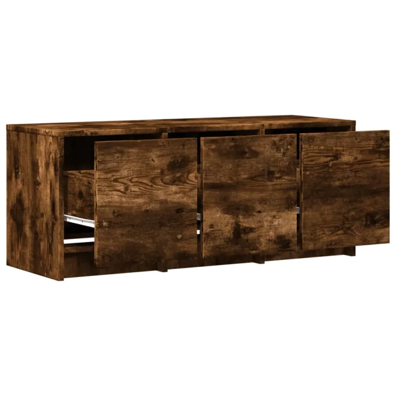 Televizoriaus spintelė su LED, dūminė, 97x34x40cm, mediena