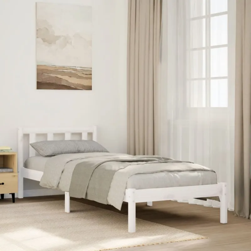 Lovos rėmas be čiužinio, baltas, 100x210cm, pušis, itin ilgas