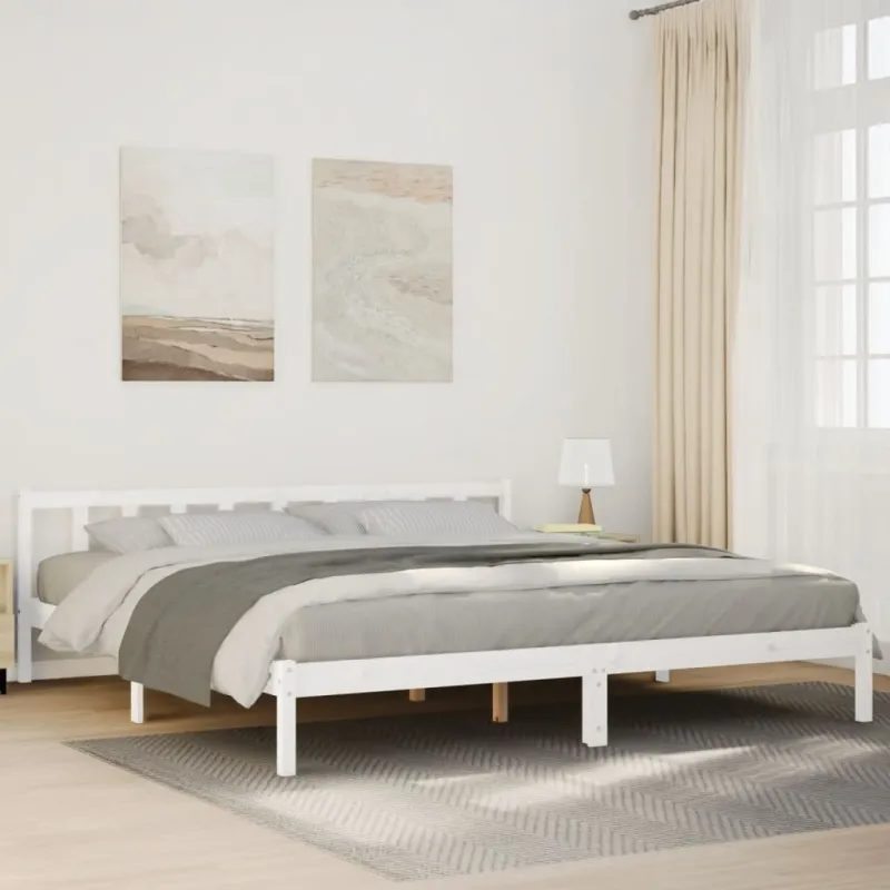 Lovos rėmas be čiužinio, baltas, 180x210cm, pušis, itin ilgas