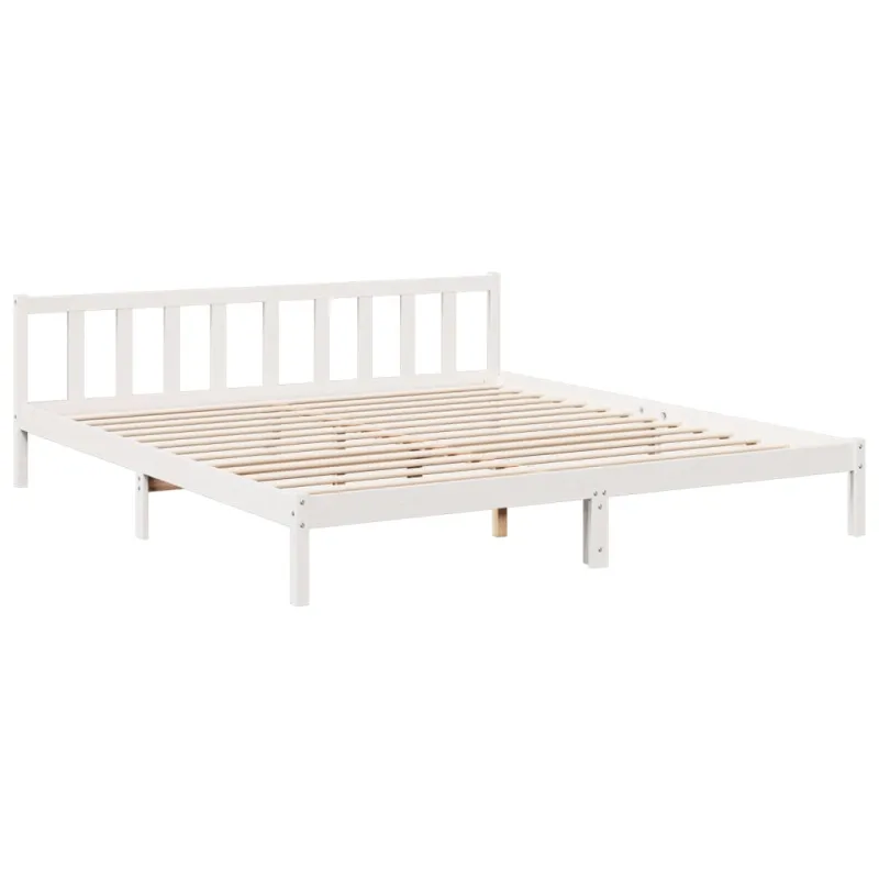 Lovos rėmas be čiužinio, baltas, 200x210cm, pušis, itin ilgas