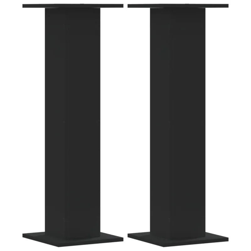 Garsiakalbių stovai, 2vnt., juodi, 30x30x95cm, apdirbta mediena