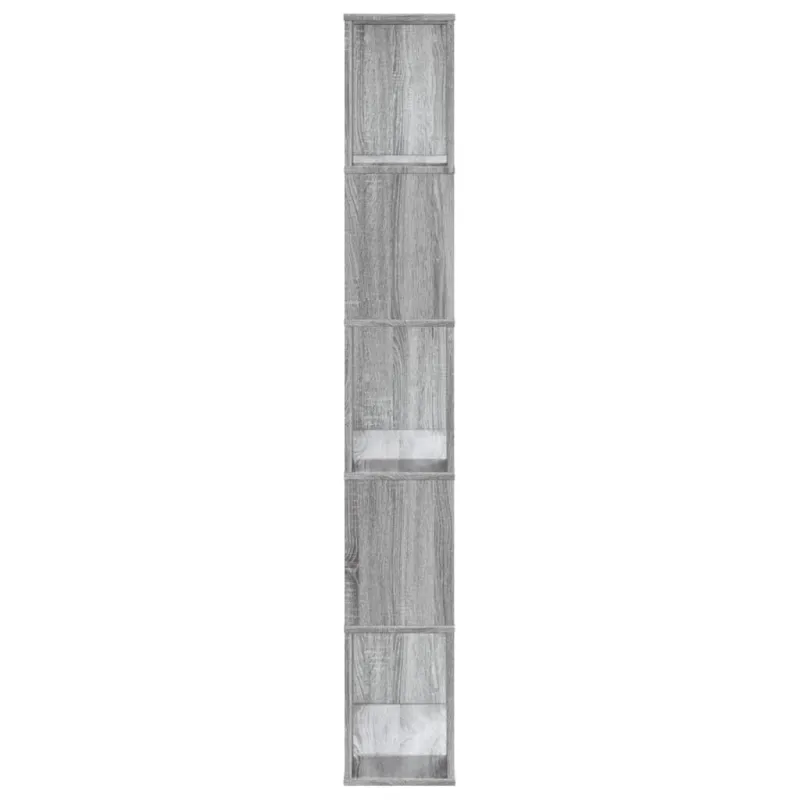 Knygų spinta, 5 aukštų, pilka, 80,5x23,5x162,5cm, mediena
