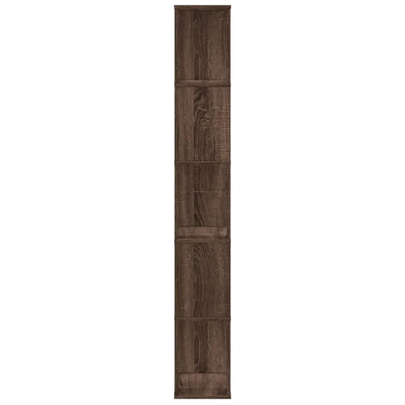 Knygų spinta, 5 aukštų, ruda, 45x23,5x162,5cm, mediena