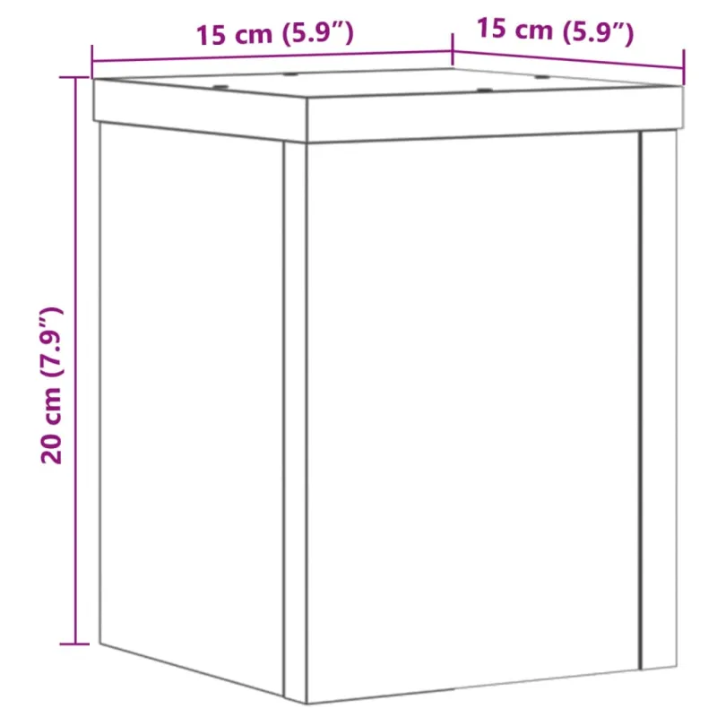 Stovai augalams, 2vnt., sendintos medienos, 15x15x20cm, mediena