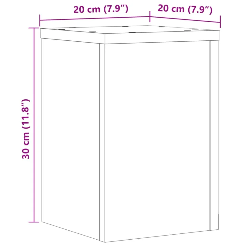 Stovai augalams, 2vnt., balti, 20x20x30cm, apdirbta mediena