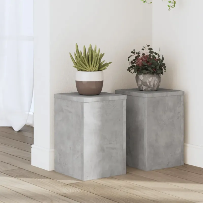 Stovai augalams, 2vnt., betono, 20x20x30cm, apdirbta mediena