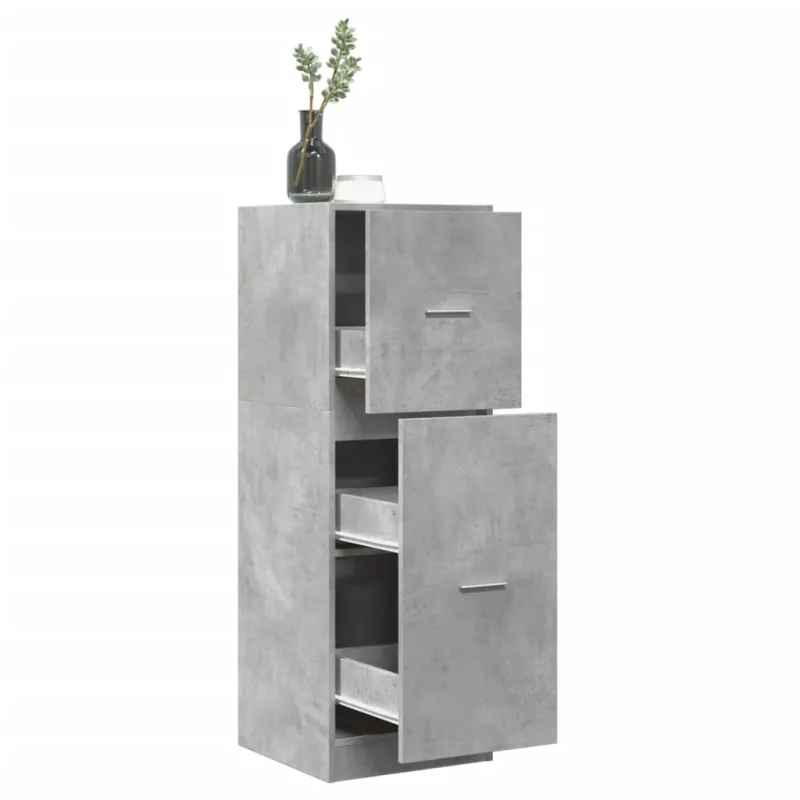 Vaistų spintelė, betono pilkos spalvos, 40x41x118cm, mediena