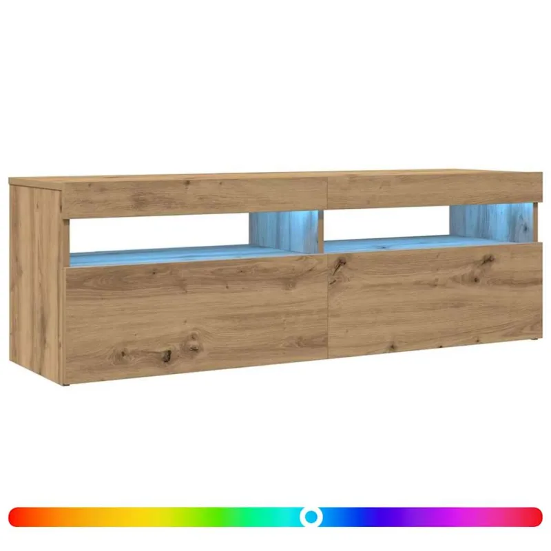 Televizoriaus spintelė su LED, artisano, 120x35x40cm, mediena