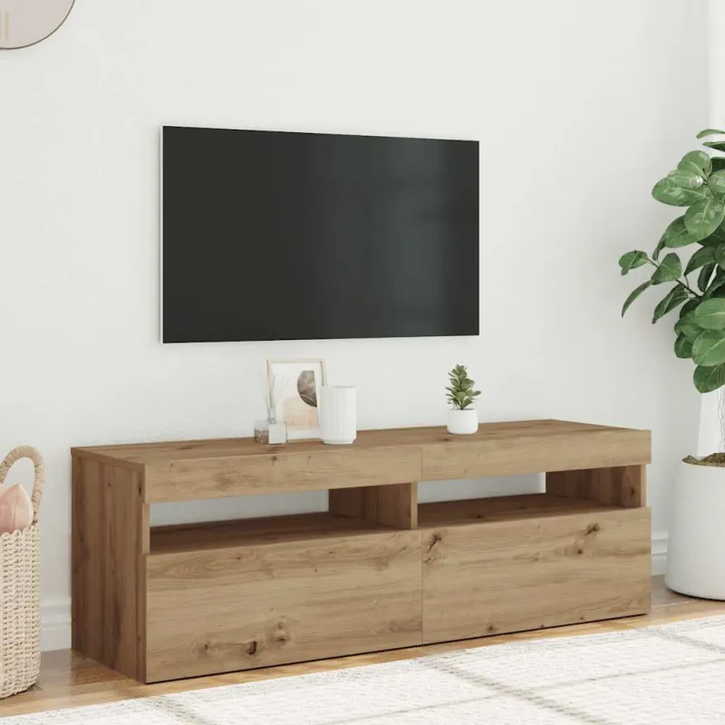 Televizoriaus spintelė su LED, artisano, 120x35x40cm, mediena