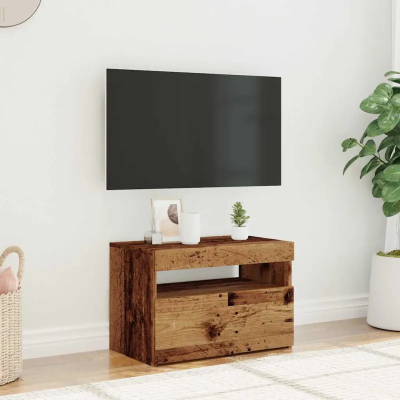 Televizoriaus spintelė su LED, medienos, 60x35x40cm, mediena