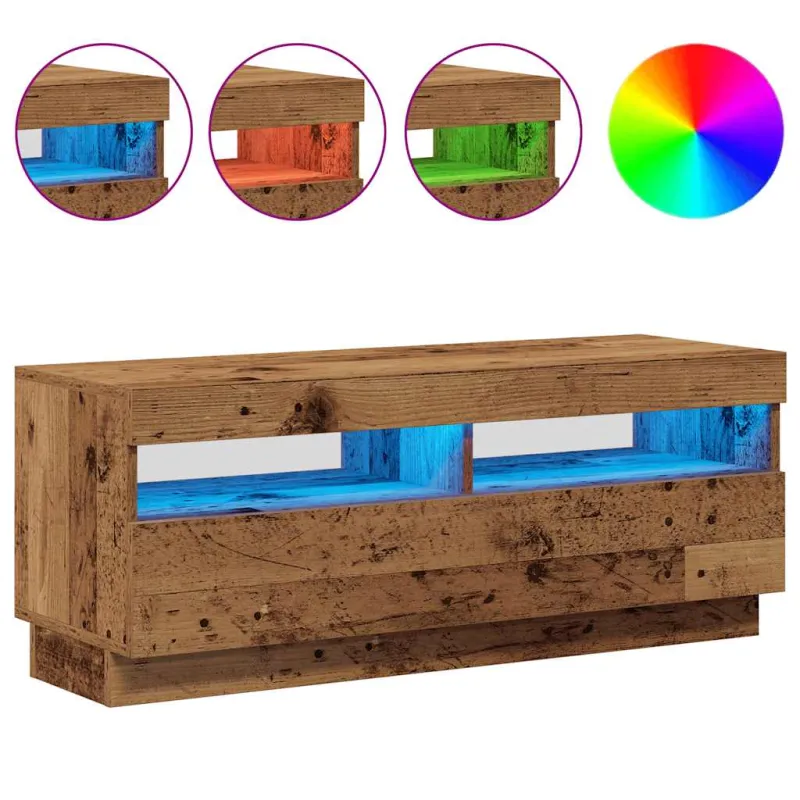 Televizoriaus spintelė su LED, medienos, 100x35x40cm, mediena