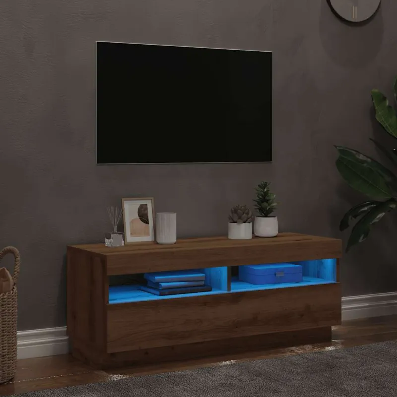 Televizoriaus spintelė su LED, artisano, 100x35x40cm, mediena