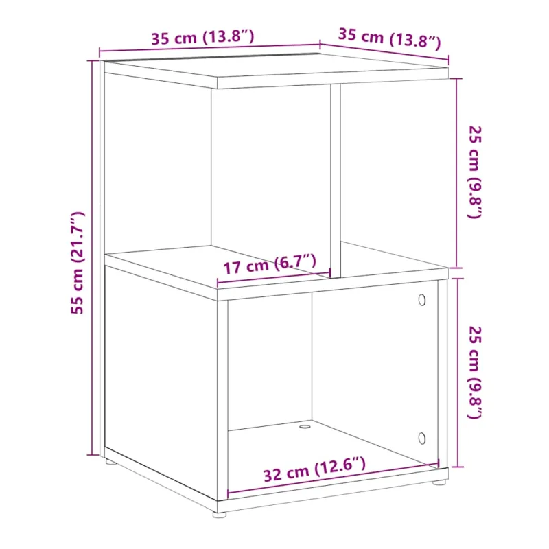 Spinta prie lovos Old Wood 35x35x55 cm Engineered Wood